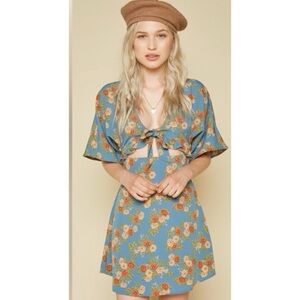 Amuse Society Blue Floral Mini Dress